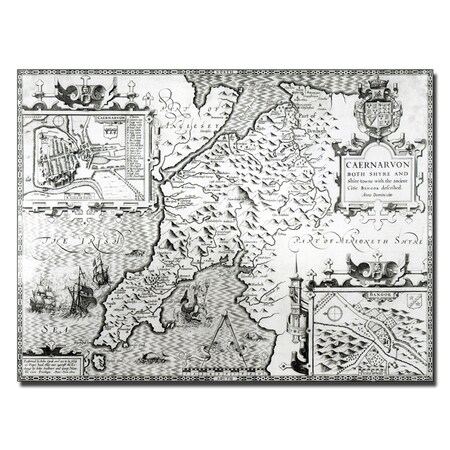 John Speed 'Map Of Caernarvon 1616' Canvas Art,14x19